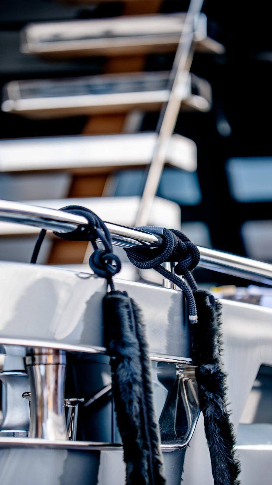 Fender Lines on a Yacht'Railing